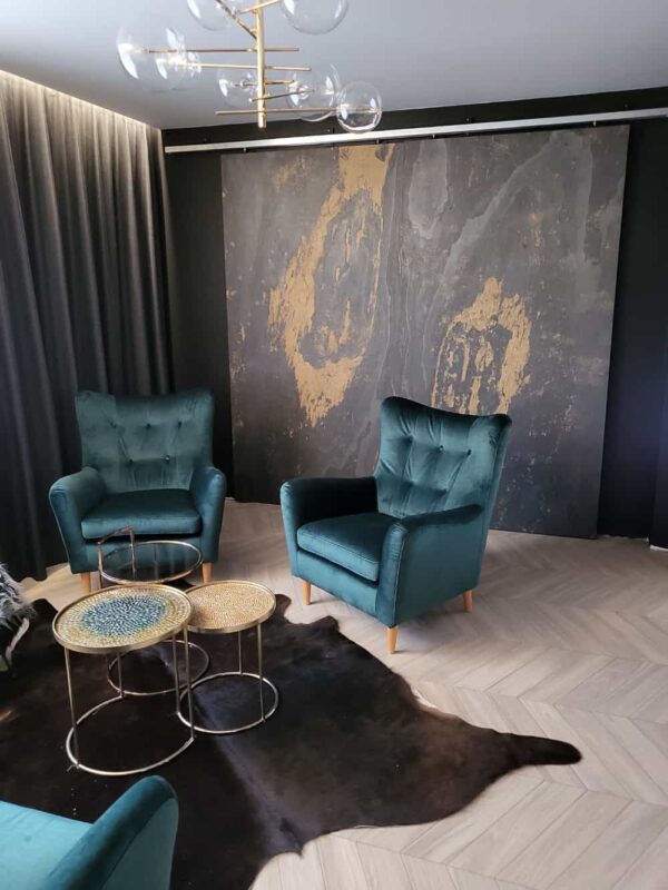 Кам'яний шпон Black Slate Gold 122x61x0,2 см
