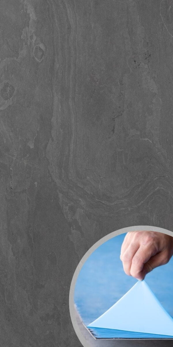 Кам'яний шпон Black Slate 122x61x0,2 см Самоклейний
