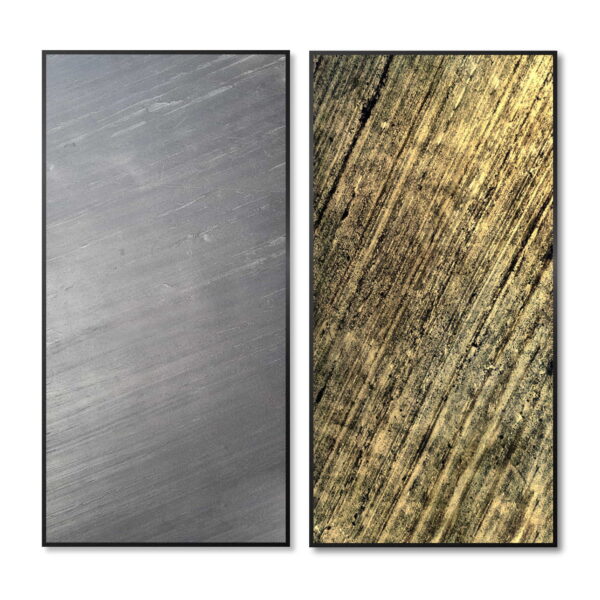 Obraz z Forniru Kamiennego Line Black 120x60 cm